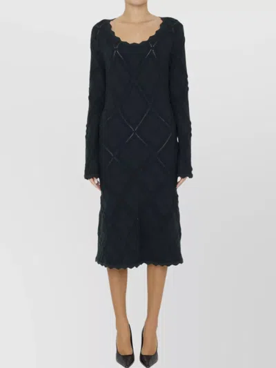 Burberry Aran Knit Dress In Green