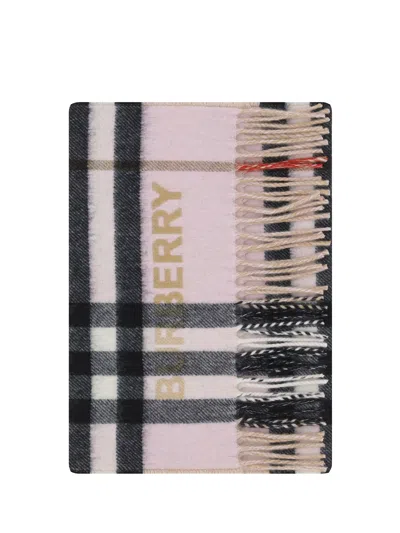 Burberry Scarf In Arc Beige/candy Pink