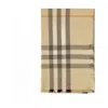 Burberry Embroidered Wool Blend Scarf With Checked Pattern In Beige
