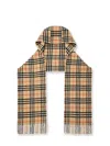 Burberry Giant Check Hooded Cashmere Scarf In Beige