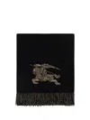 Burberry Beige & Black Reversible Ekd Cashmere Scarf In Camel/black
