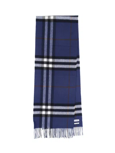 Burberry Scarf "check" In Blue