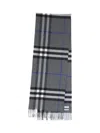 Burberry Marlborugh Grey Wool Scarf In Gray