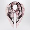 Burberry Square Silk Scarf Check Pattern In Pink