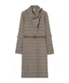 Burberry Women Wool Check Dress With A Shawl Collar In Multi