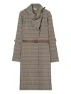 Burberry Scarf-collar Checked Mini Dress In Multi
