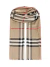 Burberry Scarf In Light Wool And Silk Scarves And Foulards Brown In Brown
