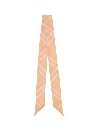 Burberry Women Check Thin Scarf In Pink