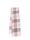 Burberry Check Lightweight Wool Silk Scarf In Pink