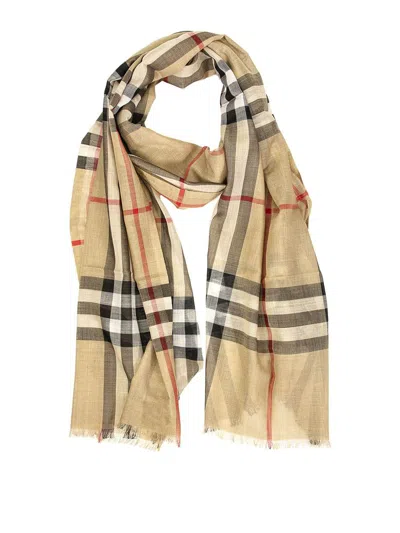 Burberry Scarf Scarves Foulard In Neutrals/black