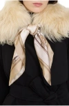 Burberry Scarf Trim Shearling Collar In Brown