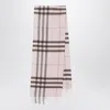 Burberry Cashmere Scarf Featuring Checked Pattern And Fringe In Pink