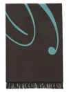 Burberry Embroidered Wool Blend Scarf In Multicolour