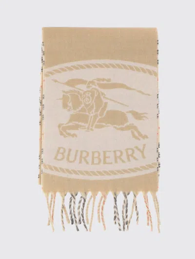 Burberry Knight Crest Cashmere Scarf In White