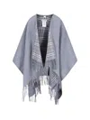 Burberry Reversible Merino Wool Cape In Gray