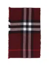 Burberry Check Wool Scarf In Red