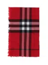 Burberry 'check' Wool Scarf In Red