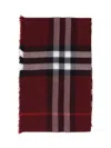 Burberry Check Wool Scarf In Red