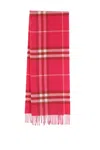 Burberry Womens Tart Check-print Cashmere Scarf In Red