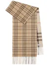 Burberry Check Scarf W/patches In Beige