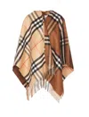 Burberry Wool And Cashmere Cape In Beige