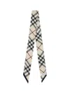 Burberry Thin Silk Check Scarf In Beige