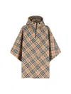 Burberry Vintage Check Zipped Poncho In Beige