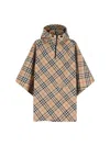 Burberry Vintage Check Zipped Poncho In Beige