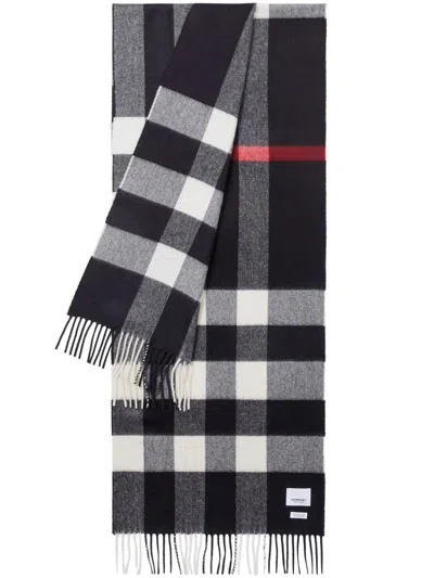 Burberry Karierter Schal Aus Kaschmir In Blue