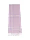 Burberry Rectangular Cashmere Scarf With Iconic Logo Intarsia In Pink
