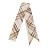 Burberry Plaid Pattern Nutmeg Scarf With Elegant Pointed Ends In White