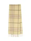 Burberry Rectangular Cashmere Scarf With Iconic Logo Intarsia In Neutral