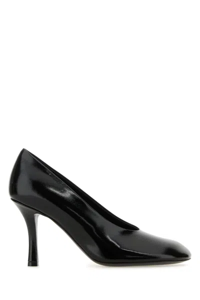 Burberry Leather Baby Pumps In Black