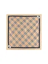 Burberry Medium Check Ekd Stamp Square Silk Twill Scarf
