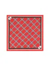 Burberry Medium Check Ekd Stamp Square Silk Twill Scarf