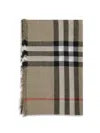 Burberry Men Check Reversible Wool And Silk Scarf In Brown