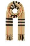 Burberry Cashmere Scarf With Embroidered Checked Pattern