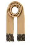 Burberry Cappuccino Cashmere Reversible Scarf In Brown