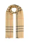 Burberry Embroidered Wool Blend Scarf In Neutral
