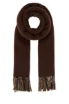 Burberry Reversible Cashmere Scarf Fringe Detail In Brown