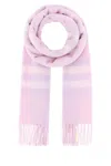 Burberry Cashmere Scarf With Fringed Ends And Embroidery In Pink