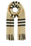 Burberry Cashmere Scarf With Soft Texture And Fringe In Green