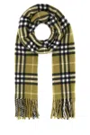 Burberry Cashmere Scarf With Embroidered Checked Pattern In Multi