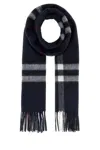 Burberry Cashmere Scarf Embroidered Fringe In Black