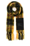 Burberry Check Pattern Mohair Blend Scarf With Fringed Edges In Multi