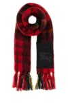 Burberry Check Wool And Mohair Scarf Scarves And Foulards Red In Multi