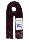 Burberry Check Cashmere Scarf In Blue