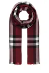Burberry Checked Wool Blend Scarf With Fringed Edges In Multi