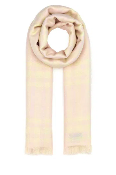 Burberry Striped Print Wool Blend Scarf In Printed