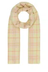 Burberry Light Yellow Signature Check Scarf In Printed